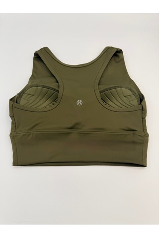 Sculpt Spor Sütyeni Yüksek Destek Toparlayıcı Fitness Yoga Spor Bra Haki