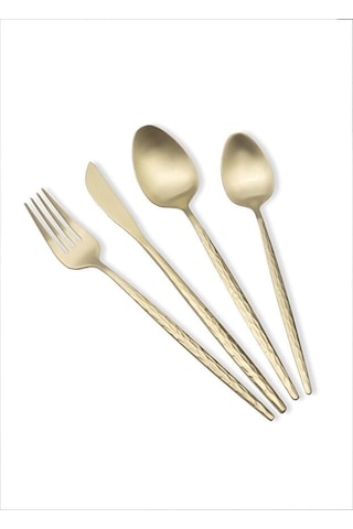 Shiny Çatal Kaşık Bıçak Takımı Mat Gold 24 Parça