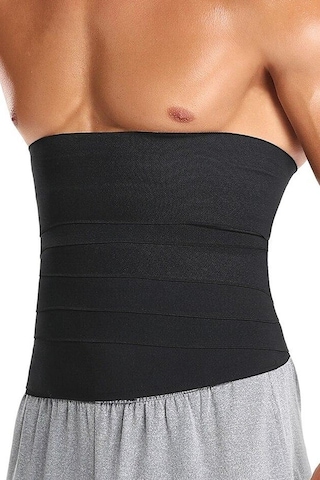 Sauna Suit Bele Dolamalı Kum Saati 5m Sarma Bel Korsesi Waist Trainer Siyah