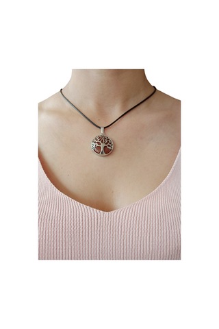 Yıldız Doğal Taşlı Hayat Ağacı Çelik Kolye - Kadın