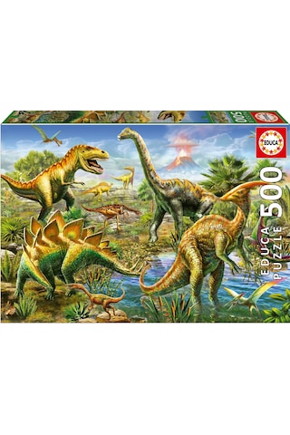Educa 500 Parça Jurassic Oyun Alanı Puzzle - 19903 - Jurassic Playground
