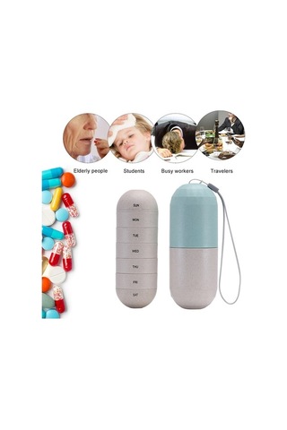 Dancemonkey Haftalık Hap Düzenleyici, Su Geçirmez Seyahat Hap Kutusu Beyaz