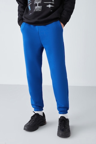 Insıde Erkek Regular Fit Yumuşacık Kumaşlı Beli Paçası Lastıkli Saks Mavi Eşofman Altı