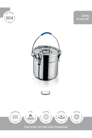 Hascevher Horeca 24 Cm Taşıma Kabı Tabanlı Metalik