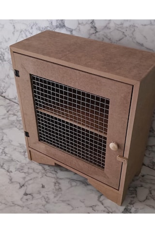 Hobi Adn Tezgah Üstü Çok Amaçlı Telli Dolap Ahşap Mdf Ham El Yapım Çok Renkli