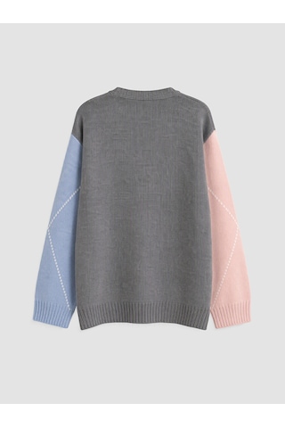Lcw Modest Pembe Renk Bloklu Kadın Triko Tunik