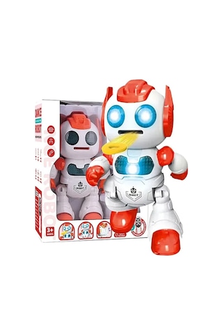 Uzaktan Kumandalı Sesli Disk Atan Robot Turuncu Çok Renkli