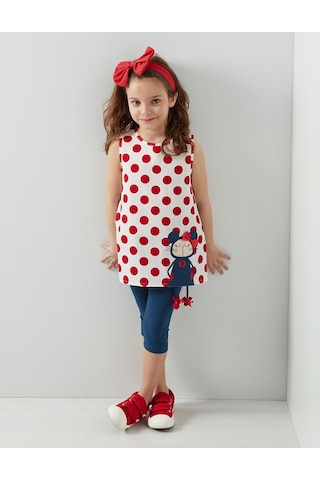Denokids Puanlı Lily Tunik Takım Çok Renkli