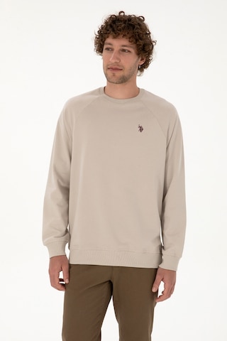 U.S. Polo Assn. Erkek Regular Fit Bisiklet Yaka Taş İnce Basic Sweatshirt 50313752-VR049