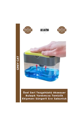 Özel Seri Tezgahüstü Aksesuar Bulaşık Yardımcısı Temizlik Ekipmanı Süngerli Sıvı Sabunluk Çok Renkli