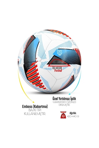 League Ball Pompa Hediyeli No:5 Futbol Topu Halı Saha Sert Zemine Uygun Dayanıklı Pvc Çok Renkli