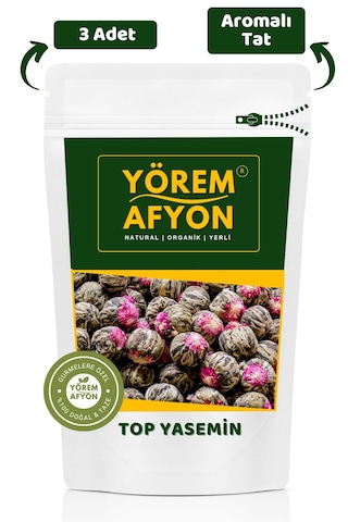 Yörem Afyon Yüksek Rakım Hasadı Zarif Kokulu Yumuşak İçim Top Yasemin Çayı, Jasmin Jasminum Officinale 3 Adt