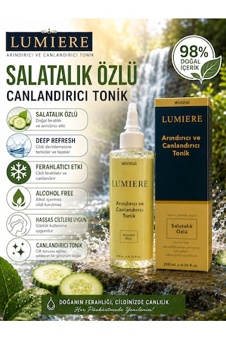 Wanna Lumiere Salatalık Özlü Yüz Arındırıcı ve Canlandırıcı Tonik 200 ML