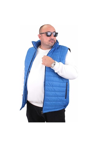 Moc Grande Mocgrande Büyük Beden Jessica Su Itici Yelek 22810 Saks-Saks Saks Mavisi