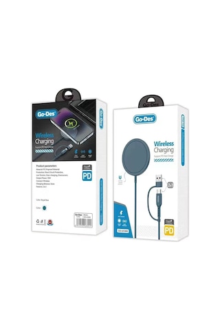Go Des GD-UC606 2 in 1 Usb ve Type-c Portlu Magsafe Wireless Şarj Aleti 15W