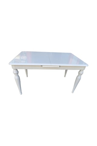 Evimeaksesuar 90*140 Tornalı Otomatik Açılır Ahşap Lake Beyaz Masa