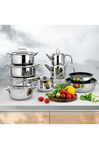 Schafer Grande Mia Çelik Tencere Seti Çeyiz Seti