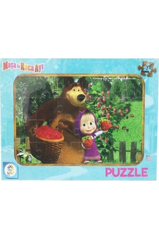 Ms7537 Masha Koca Ayı 24 Parça Frame Puzzle (2 Asorti)