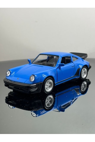 Porsche 911 Turbo 3.3 1:32 Ölçek Metal Çek Bırak Model Araba 12 Cm - Mavi