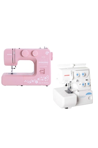 Janome E1015 Joy Of Sewing Dikiş Makinesi Pembe Ve 8002d Overlok Makinesi Paketi