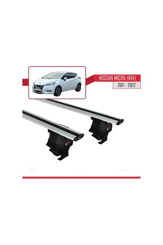Nissan Micra / March K14 2017-2022 Arası İle Uyumlu Ace-4 Ara Atkı Tavan Barı Gri