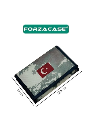 Forzacase 4 Göz İç Fermuarlı Boyun Asmalı Asker Cüzdanı - Fc616 Siyah - Yeşil - Kırmızı