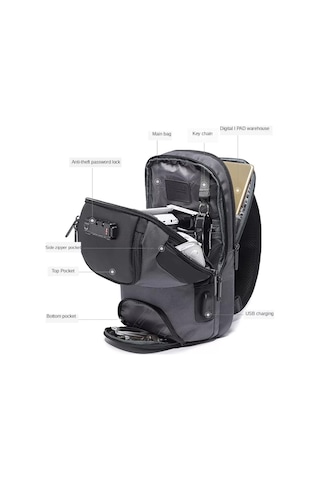 Bange BG-7082 Kilitli ve USB Şarj Portlu Omuz Çantası