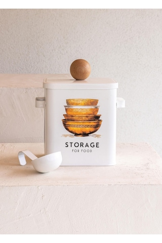 The Mia Storage Mutfak Saklama Kabı 13x20x23 Cm Beyaz