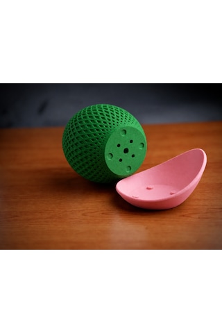 Bşkvirgo 3d Baskı Küre Saksı - Kafes Dokulu İki Parçalı Dekoratif Saksı - Yeşil-pembe Bsk2026 Standart 64002539