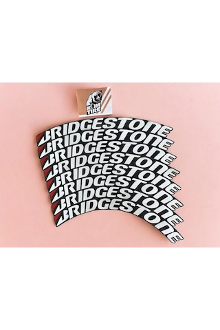 Bridgestone Motorsiklet Ve Otomobil Araç Lastik Yazısı 2.5 Cm 8 Adet Yapıştırıcı Arma Sticker
