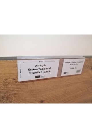 10 Adet Yapışkanlı Etiketlik Profil 20 x 4 CM Raf İsimlik Etiketlik