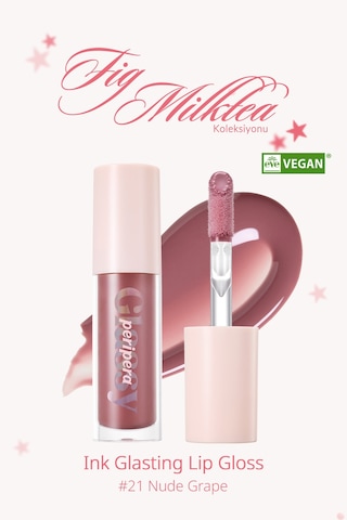 Dudaklara Dolgun Ve Işıltılı Görünüm Sunan Gloss Perıpera Ink Glasting Lip Gloss 21 Nude Grape