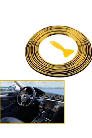 Trim Fitili Oto Geçmeli Gold Trim Fitili Süs 5 Metre Nikelajlı Gold