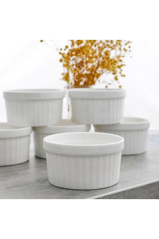 Cooker 6lı Seramik Sufle Kabı Pembe-krem-yeşil -9x5.5 Cm