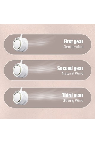 Fortunelane Beyaz Dq210 Şarj Edilebilir Boyun Fanı: 360 Döner, 3 Hızlı, Yaprakssız, İki Başlı, Ev-ofis Kullanımı