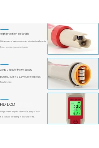 Dinosaurs 4'ü 1 Arada Dijital Su Kalitesi Test Cihazı Ph/tds/ec/sıcaklık Ölçer