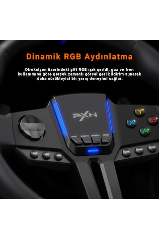 Pxn V900 Gen2 Hall Effect Oyun Direksiyonu 270 /900 Pc Ps3 Ps4 Xbox One Xbox Series X S Nintendo Switch Uyumlu Pedallı Yarış Direksiyonu