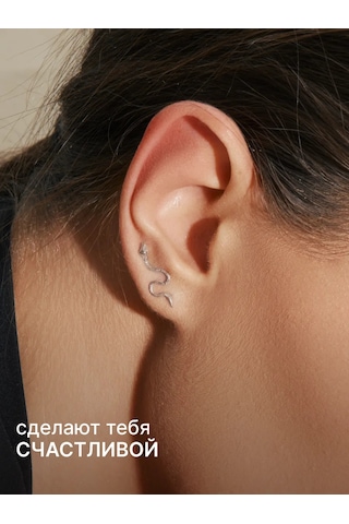 Zoloto Russkih Küpe Kelepçe Klatör Kapan Yapay Uçlu Yılan Gümüş 925 15524013 Diğer