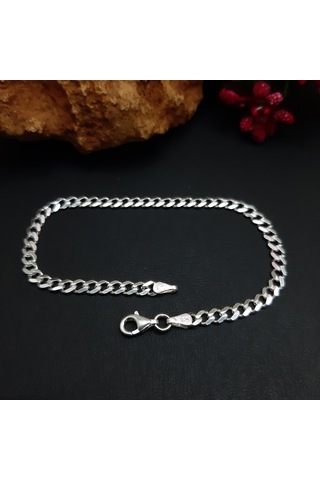 925 Ayar Gümüş Gurmet Model Erkek Bileklik 3.8 Mm