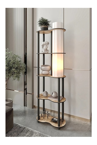 Ravilo Sperenza Dekoratif Raflı Lambader Meşe