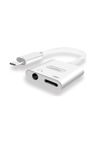 Qpen Ot46 Tak Çalıştır Lightning To 2in1 Type-c Ve Aux Dönüştürücü