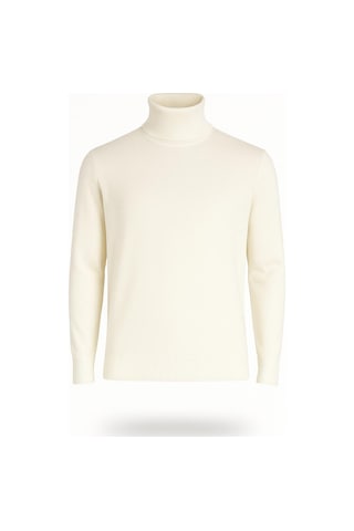 Huffa Erkek Slim Fit Boğazlı Erkek Triko-7430 Ekru