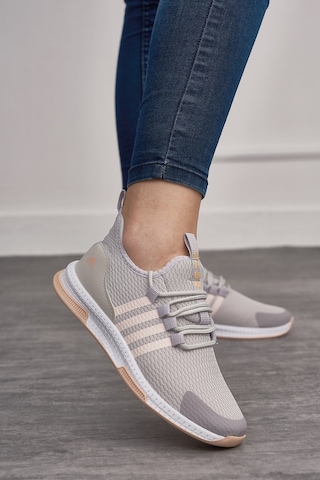 Günlük Unisex Sneaker Nefes Alabilen Triko Bağcıklı Hafif Yürüyüş Esnek Spor Ayakkabı 249 053 Buz- Pembe