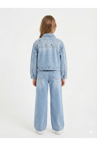 Xo Kids Kız Çocuk 3lü Alt Üst Kombin Takmı 5-13 Yaş Set0480 Mavi
