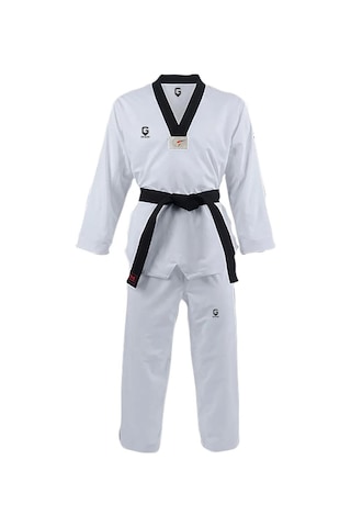 Top Glory 574610500 Siyah Yaka Taekwondo Elbisesi Beyaz-siyah 001