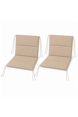 Microcase İple Sabitlemeli Katlanabilir Sırtlıklı Tasarım Kamp Sandalyesi Minderi Piknik Outdoor Balıkçılık 80x40 Cm 2 Adet Al5565 Krem