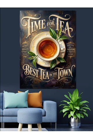 Time For Tea Çay Saati Dekoratif Kanvas - Mdf Ahşap Tablo
