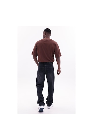 Freemen Erkek Baggy Bol Kesim Kot Pantolon Koyu Siyah