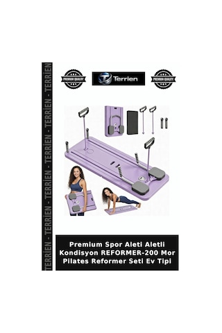 Premium Spor Aleti Aletli Kondisyon Reformer-200 Mor Pilates Reformer Seti Ev Tipi