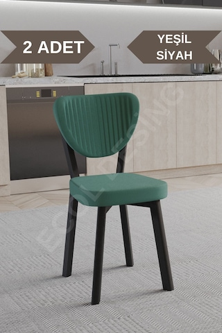 Faymend 2 Adet Elma Model Mutfak Sandalyesi Salon Sandalyesi Yemek Sandalyesi Cafe Restaurant Sandalyesi Yeşil2